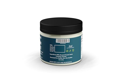Image of Minimal Pure White Tahini Paste, 125g, Smooth Creamy Sesame Seed Condiment for Hummus, Dressings, Baking, No Additives