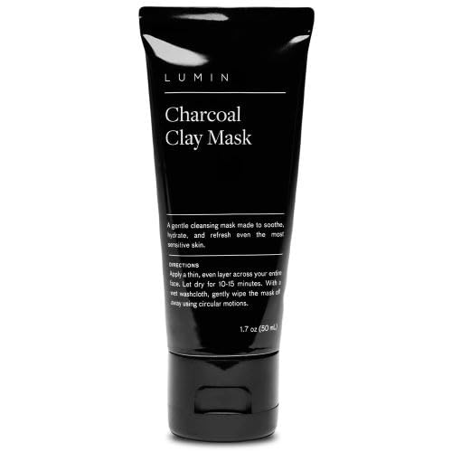 Lumin - Charcoal Clay Mask - Skin Care for Men - Prevent Blackheads, Shrink Pore Appearance, Minimize Oil - Made with Kaolin and Bentonite Clay - Gentler Than Pore Strips - 1.7 oz