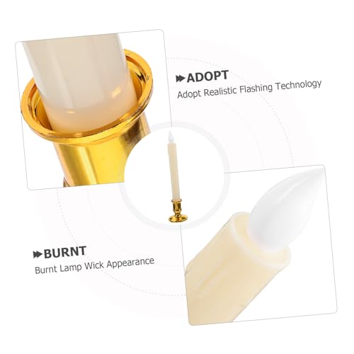 2 Velas sin Llama LED Reutilizables de ABS Tono Beige para Centro de Mesa 3
