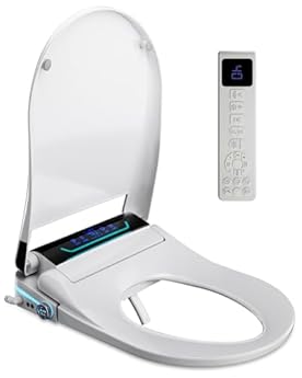 Foto di Sedile WC intelligente con ugello, sedile WC giapponese riscaldato, WC con coperchio automatico e aromaterapia, bidet elettronico con acqua calda, asciugatrice e luce notturna