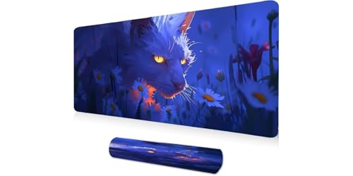 Grand Tapis de Souris Design Chat pour Installer un Bureau Cosy à la Maison