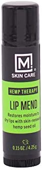 M. Skin Care Hemp Therapy Lip Mend Balm for Men, Refreshing Peppermint, Shea Butter, Cruelty Free
