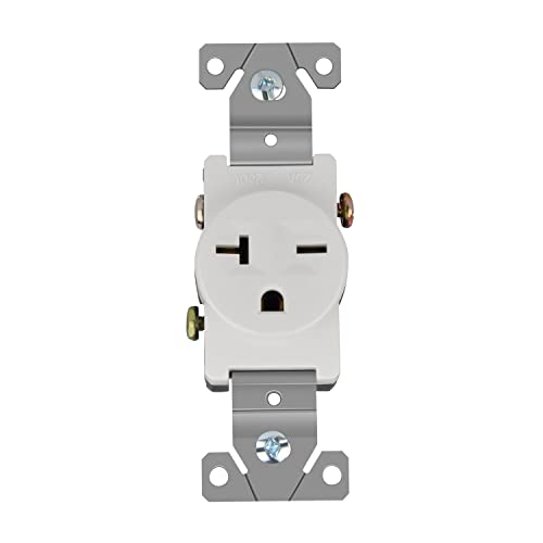 YeDrop Single Electrical Receptacle Outlet 20A 250V White 1 Pack