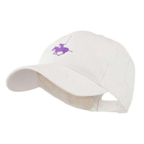 e4Hats.com Polo Player Sports Embroidered Cap - White OSFM