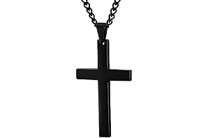 Fashion Men Simple Cross Pendant Necklace Chain Jewelry - Free Gift Birthday Present for Men