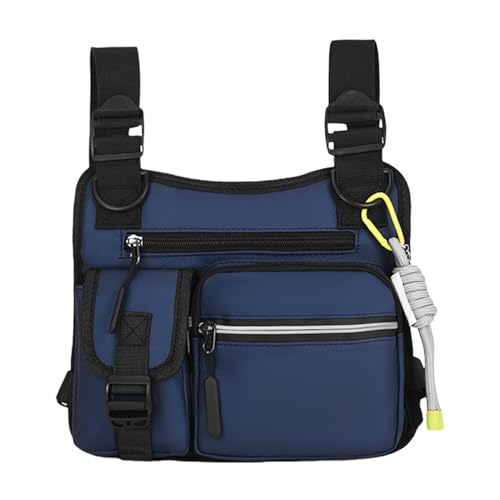 Bolsa de pecho para hombre, ajustable, multifuncional, chaleco de senderismo ligero, diseño ajustable, material resistente al desgaste, 25 x 23 x 4 cm, perfecto para senderismo, entrenamientos de