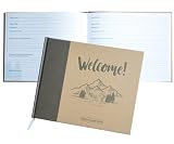 Paper 'n Such Cabin Guest Book for Vacation Homes -Kraft Hardcover- Registry Sign in Log Book Regist
