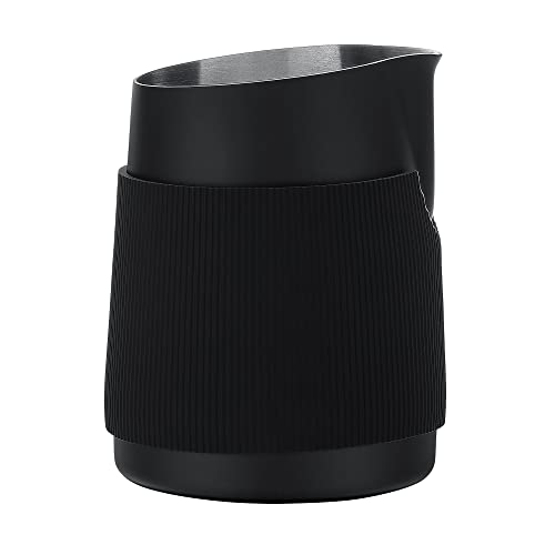 Normcore Griffloser Milchkrug – Espresso Dampfkrug mit rundem Ausguss – 18/8 Edelstahl Milchaufschäumkännchen… – Ansicht 4