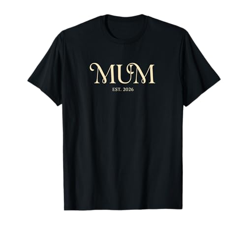 Minimalist Mum Established 2026 Serif Font Tee T-Shirt
