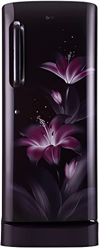 Image of LG 235L 5 Star Inverter Direct-Cool Single Door Refrigerator (GL-D241APGZ, Purple Glow, Base stand with drawer)