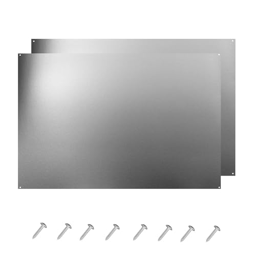 Image of 24 x 30-inch Reversible Stainless Steel Backsplash for Kitchen wall,Splatter Guard and Cooking Shield, Range Hood Accessories to Keep Kitchen Clean, Four Pre Drilled Holes for Easy Installation