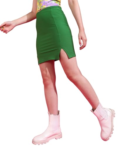 POPWINGS Women Casual Pencil Slit Printed Skirt for Women | Summer Skirt for Women | Concert Slit Short Skit for Women