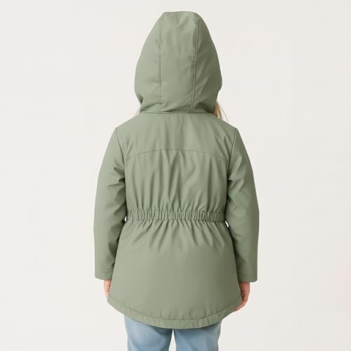 Image of Hunter Clothes Girls - Plush Lined Waterproof Rain Jacket with Hood | Lightweight Windbreaker Coat for Girls Sizes (2T-12)