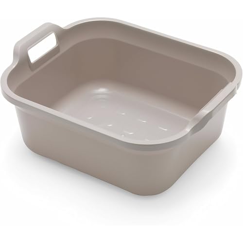 AMK® Addis Cream Rectangular Bowl 9.5L With Handles For Washing Up Dishes Fit For Kitchen Sinks Easy Clean High Gloss Finish