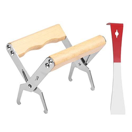 MONCAP 2 Stück Imkerei Bienenstock Schaber Bienenkorb Rahmen Griff Lifter mit Holzgriff Edelstahl Schaber Bienenstock…