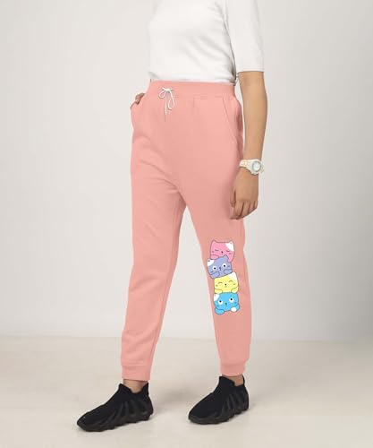 Image of KYDA Kids Girls Loose Mid Rise Cottonblend Printed Track Pants (Pack of 1)