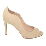 zalando scarpe spuntate donna  Sandalo Tacco Donna Spuntato in CAMOSCIO Beige con Tacco A Spillo 12 Scollo sul COLLOPIEDE ONDEGGIATO (40 EU)