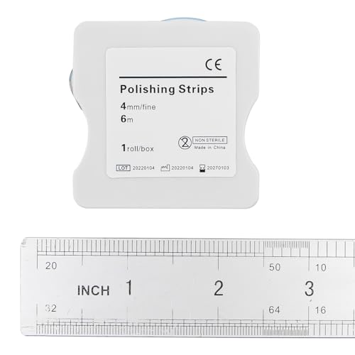 Alnicov Zahnschleifpapier, Zahnpolierstreifen, 4 mm Breite, 6 m/Rollen/Box, Zahnschleifpapier, Interdental-Schleifwerkzeuge zum Polieren von Zähnen