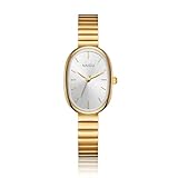 FELIXPART Reloj Retro para Mujer, Relojes de Pulsera de Cuarzo Ovalado, Simple y Elegante Relojes, Correa de Acero...