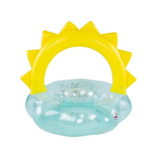 BigMouth Inc Giant Sunny Pool Float, Durable Vinyl Ring Tube, Summer Party Water Floatie, Patch Kit Included