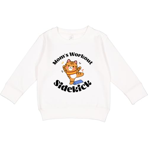 inktastic Mom Workout Sidekick Fitness Exercise Quote Toddler Sweatshirt 4T White 4390a