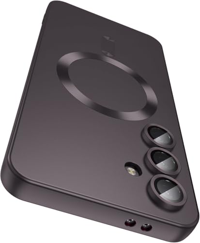 Image of DIZORO Samsung S24 Plus Case, Compatible with Mag Safe Back Cover, Matte Luxury Metallic Luster Flexible TPU Wireless Charging Shockproof Case with Camera Protector Lens (Coffee)