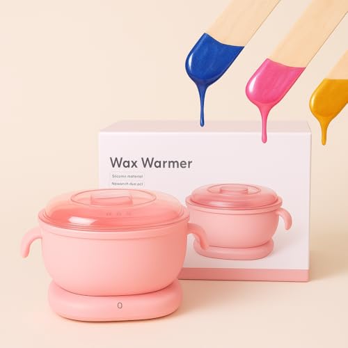 Image of Wax Heater - Compact Electric Wax Warmer for Hard & Soft Wax, Fast Heating with Silicone Pot Liner - Portable Hair Removal Kit for Home & Salon Use, Unisex (Wax Heater Only - Pink)