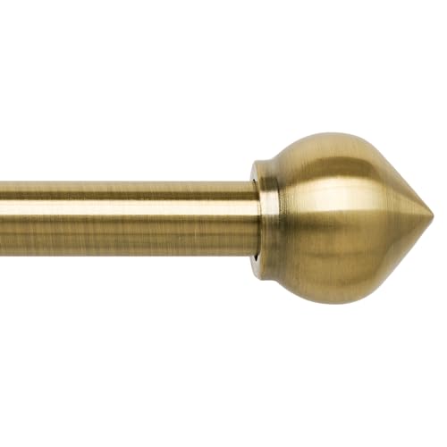 Asta Per Tenda Singola 19 Mm – Oro Anticato – Con Terminali In Cristallo E Supporti – Set Completo
