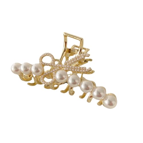 Pince à cheveux perle tête arrière et accessoire pince crabe queue de poisson