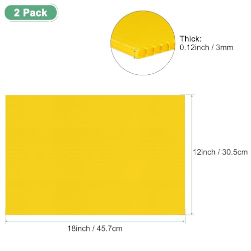 Image of M METERXITY 2-Pack Corrugated Plastic Sheets, 12 Inch x 18 Inch Waterproof Blank Corrugated Poster Board Yard Signs for Garage Sale /Office /Classroom /Party /Lawn Sign Road [3mm Thick, Yellow]