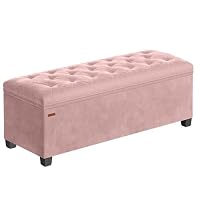 SONGMICS Tabouret de Rangement, Pouf, Repose-Pieds, 40 x 110 x 40 cm, Bout de Lit Cubique avec Rangement, Char