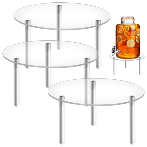 Homaisson 3PCS Drink Dispenser Stand, Acrylic Beverage Dispenser Stand, Fit Max 7.87 Inch Diameter of Glass Drink Dispenser, Water Dispenser Stand for Parties, Weddings (3PCS)