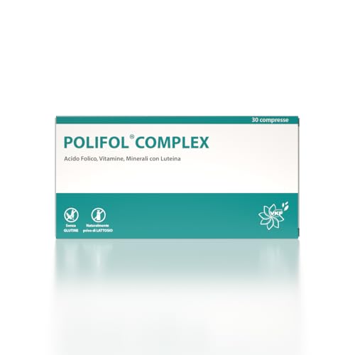 POLIFOL COMPLEX 30 CPR | INTEGRATORE CON ACIDO FOLICO, VITAMINE, MINERALI E LUTEINA | INDICATO PER GRAVIDANZA E ALLATTAMENTO, ASTENIA, CARENZA DI ACIDO FOLICO E PROBLEMI ALLA VISTA.