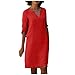 Tunic Dress for Women Linen V Neck 3/4 Sleeve Knee Length Boho Shift Over 50 60 Sundresses Spring Modest Dressy Everyday Midi Dresses Maternity Western Shirt Dress Pool Cover Up Fall Fashion