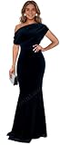 FoinLuve Velvet Off Shoulder Formal Dresses for...