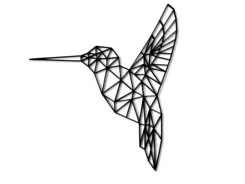Pet-Jos Colibrí 33 cm decoración de pared de madera decoración de pared colibrí colibrí decoración de pared arte de pared adornos geométricos minimalista arte de pared decoración colgante