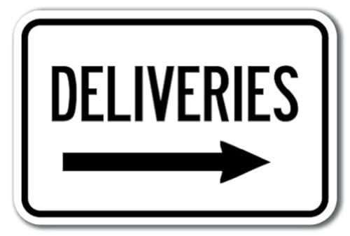 Deliveries with right arrow Sign 12