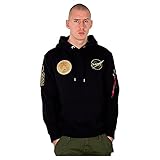 alpha industries bomber amazon  ALPHA INDUSTRIES NASA Voyager Hoody Maglia di Tuta, Negro, XXL Uomo