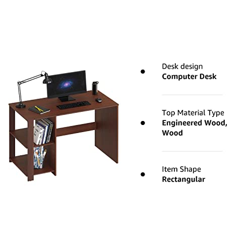 Shw Home Office Computer Desk With Shelves, Cherry #TOP7
