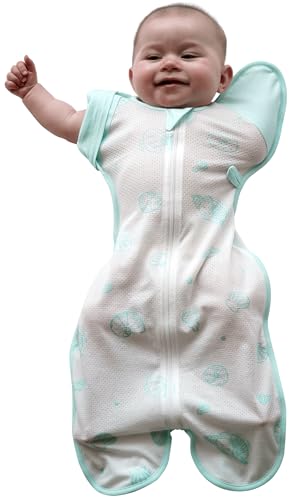 Image of CCOCCOZAM Swaddle, Organic 100% Air mesh, Aqua Shells, Medium, 13-19 lbs, Transition Baby Sleep Sack
