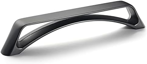 Goo-Ki 6 Pack 5-Inch Hole Center Arch Brushed Dark Steel Cabinet Handles Modern Simplicity Matte Black Drawer Pulls Zinc Alloy Contemporary Kitchen Hardware Designers Collection