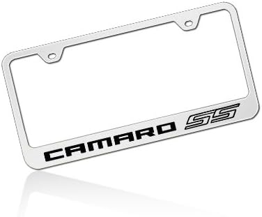 Au-TOMOTIVE Gold Laser Etched Logo Stainless Steel License Plate Frame for Chevy Camaro SS (Chrome)