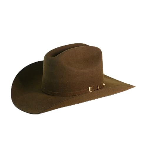 Tucson: Dallas Texana 100x Premium Wool Western Cowboy Hat - Camel Color Classic Cattleman Crease Wide Brim Felt Hat for Rodeo and Formal Wear Sizes 54-60 (US Numeric 7 Brown)