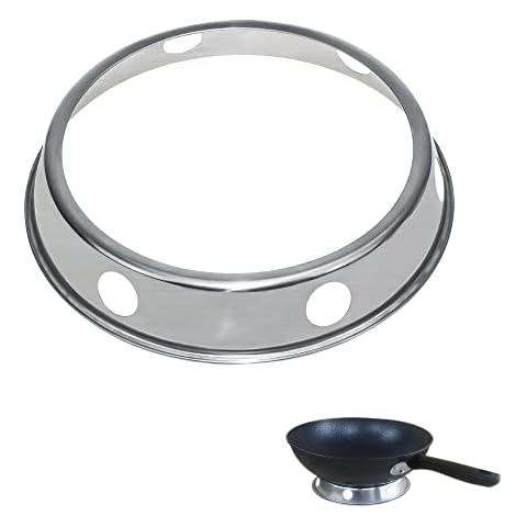 Wok Rings Stainless Steel Round Metallic Wok Ring Attachment Ring Wok Ring Holder for Gas Stove for Woks with Round Base Wok Coaster Wok Stand for Serving at Table Kitchen Wok Accessories Cover