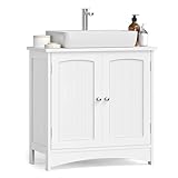 VASAGLE Mueble Bajo Lavabo con 2 Puertas, Blanco Nube BBC100WH01