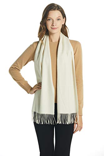 EURKEA 100% Cashmere 2025 Winter Scarf for Women, Fringed Edges,