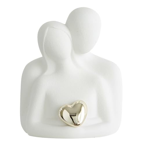 Figurine Couple Saint-Valentin MGKEOUF Statue de Couple en Porcelaine Figurine de Couple Romantique Décoration de Couple S’embrassant Convient pour la Saint-Valentin,...