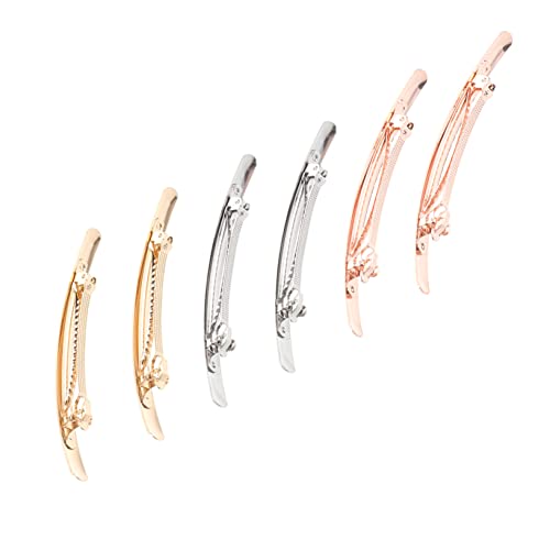 Barrettes à cheveux élégantes pour femmes FRCOLOR pinces en métal lisse filles 6 pièces