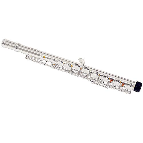 Flute 16 Keys Nickel Silver Closed Hole C High Student Beginner Grade with Case, Tuning Rod and Screwdriver Cleaning Cloth,Joint Grease and Gloves - Thumbnail 4