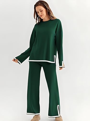 Image of Women's Winter Woolen Sweater with Pajama | Warm Winter Wear Cord Set | Woolen Tracksuit Loungewear Set